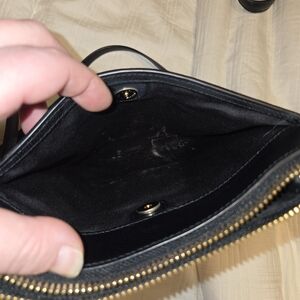 Coach Black Wristlet with Gold Accents